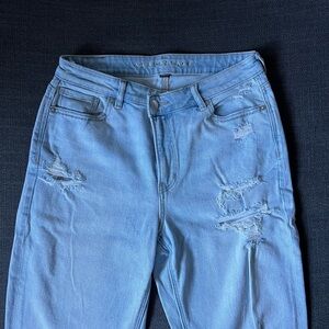 American Eagle Outfitters Distressed Cross Over Mom Jeans